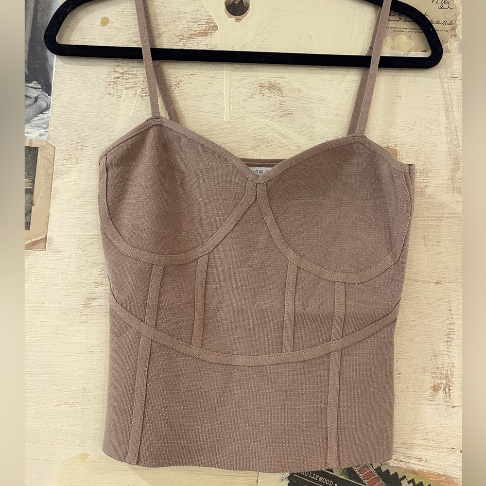 Corset Style Mocha Crop Top
